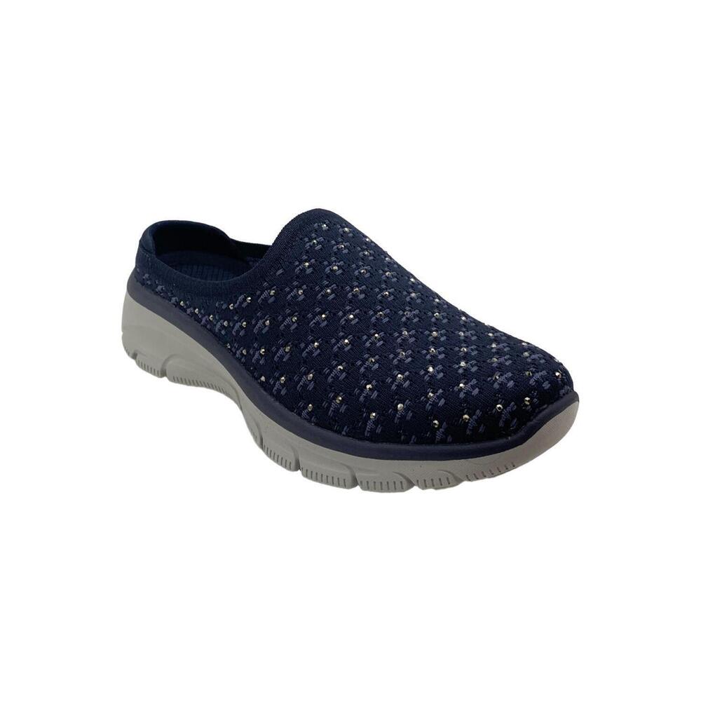 Skechers Easy Going Rhinestone Mules Strut Glitz Navy - Medium